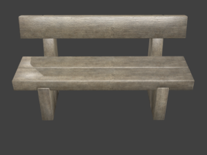 rustic wooden bench 3D मॉडल