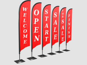 advertising banner flag collection 3D मॉडल