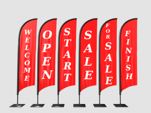 advertising banner flag collection 3D-Modell
