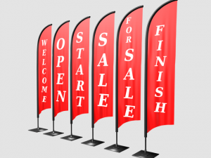 advertising banner flag collection 3D-Modell