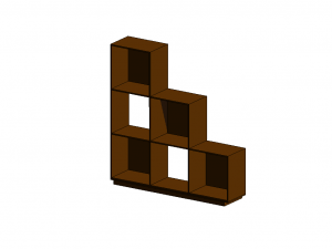 wooden book shelf 3D Модель