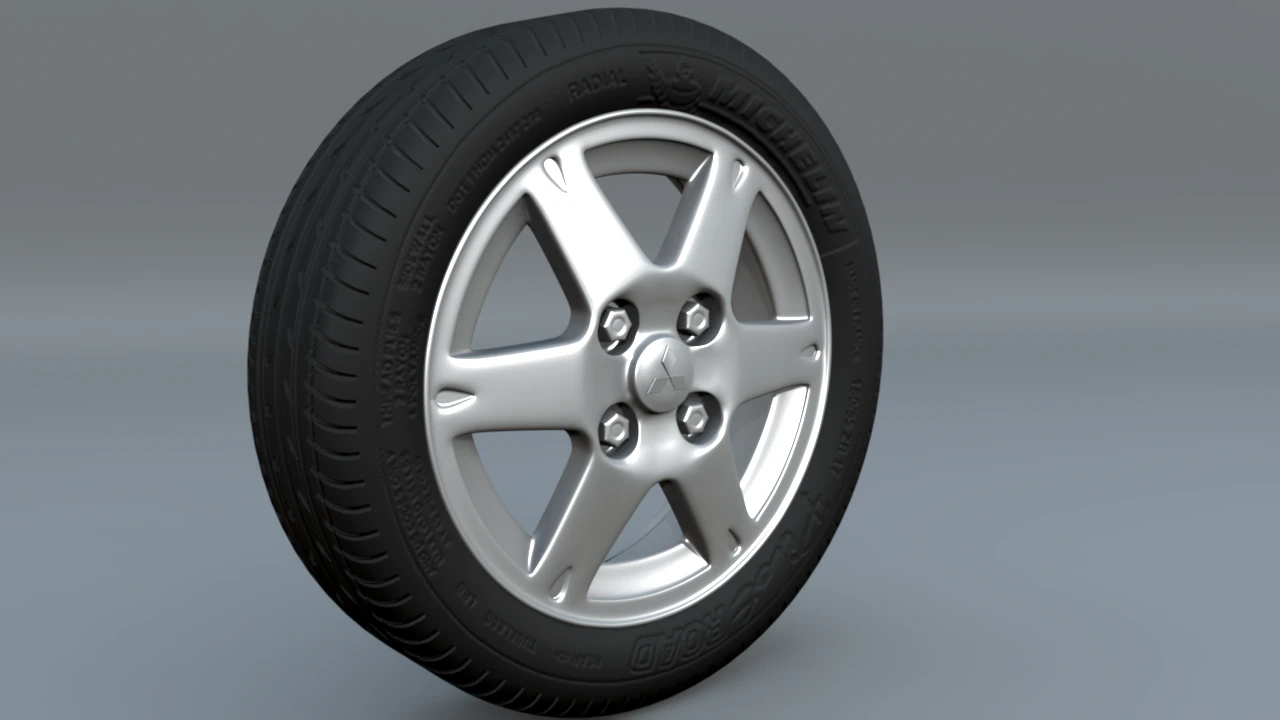 tire and rim scene file 3D Model .c4d .max .obj .3ds .fbx .stl .blend