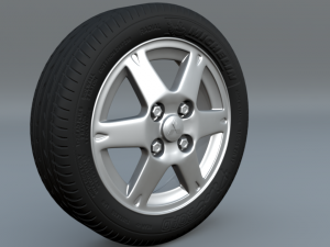 tire and rim scene file Model 3D