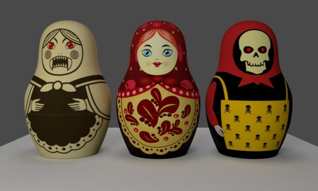 matryoshka Modelo 3D .c4d .max .obj .3ds .fbx .stl .blend 