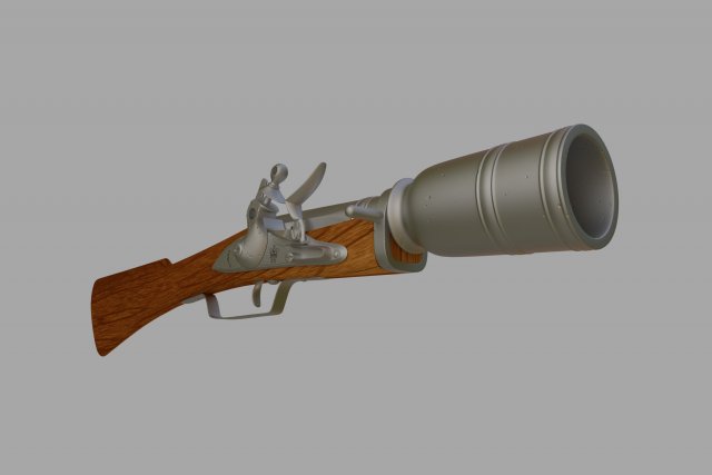 hand grenade launcher Model 3D .c4d .max .obj .3ds .fbx .stl .blend 
