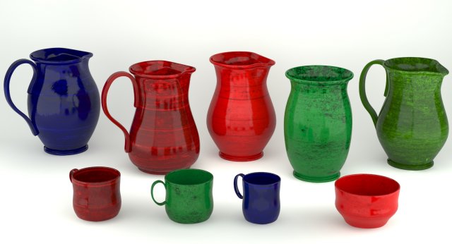 pitchers and cups 3D-Modell .c4d .max .obj .3ds .fbx .stl .blend 