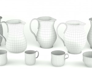 pitchers and cups 3D-Modell