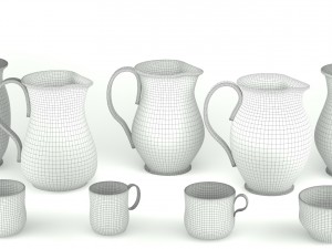 pitchers and cups 3D-Modell