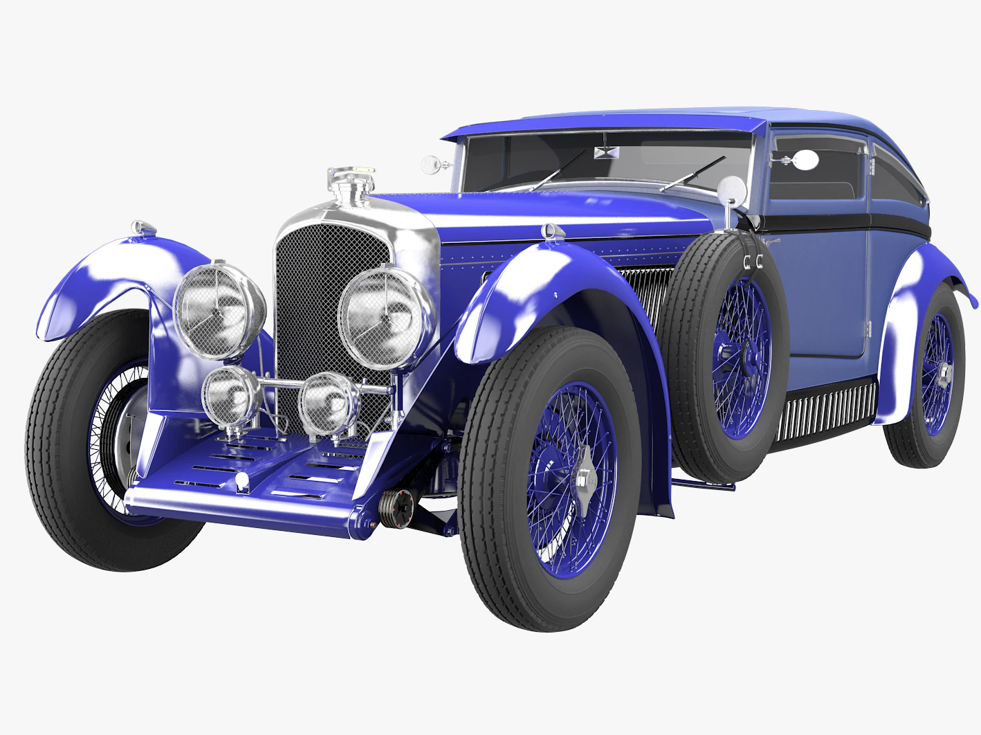 bentley blue train 3D Model .c4d .max .obj .3ds .fbx .stl .blend 