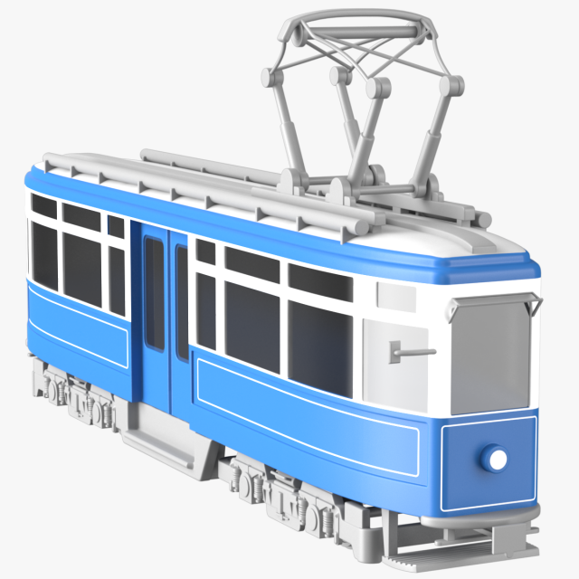 tram reduced model 3D 모델 .c4d .max .obj .3ds .fbx .stl .blend 