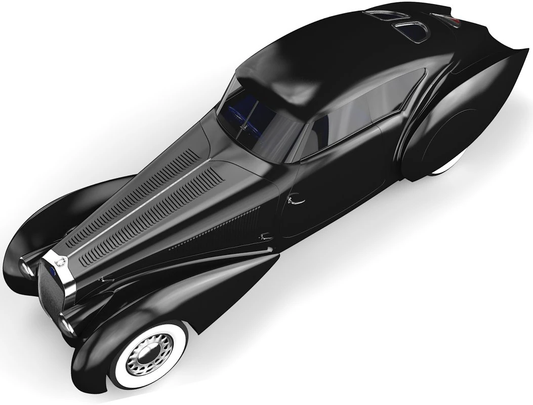 delage d8 120 s pourtout aero coupe black 3D Model .c4d .max .obj .3ds .fbx .stl .blend 