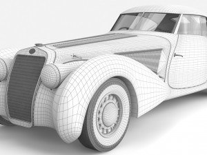 delage d8 120 s pourtout aero coupe black 3D Model