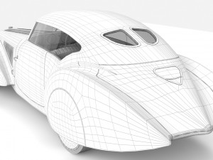 delage d8 120 s pourtout aero coupe black 3D Model