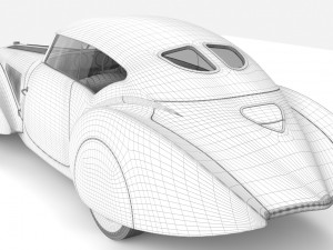 delage d8 120 s pourtout aero coupe black 3D Model