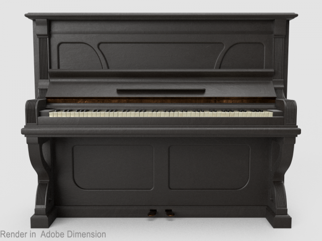 old piano 3Dモデル .c4d .max .obj .3ds .fbx .stl .blend 