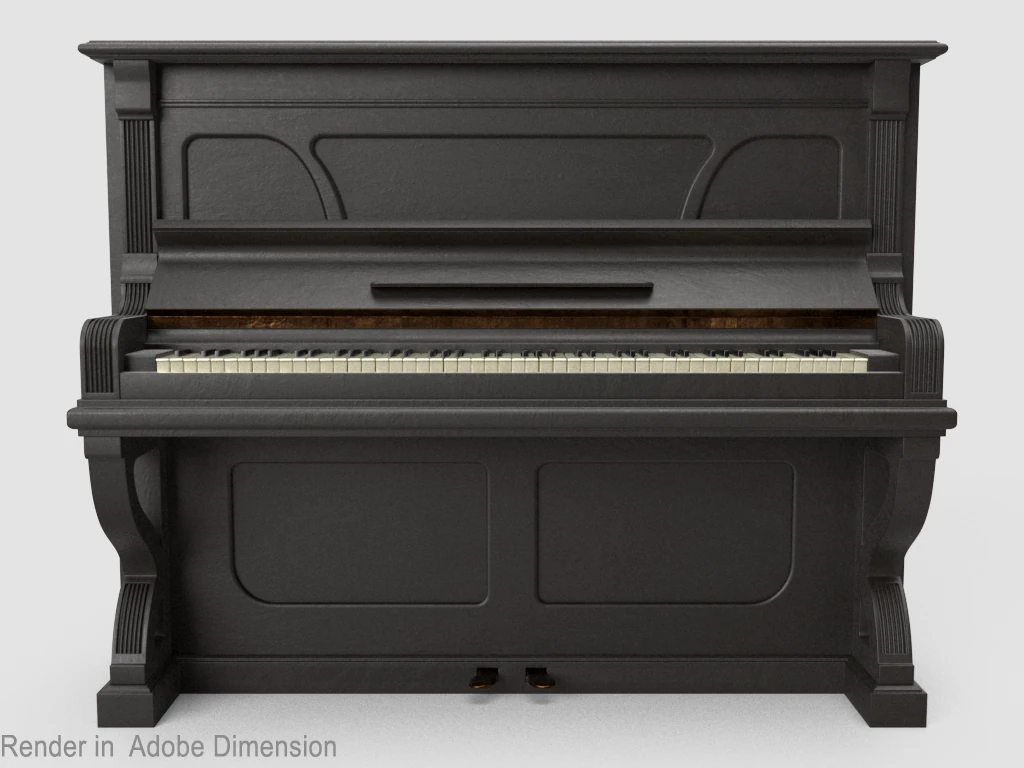 vecchio pianoforte Modello 3D .c4d .max .obj .3ds .fbx .stl .blend