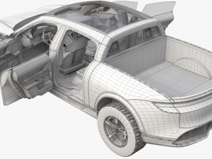 Porsche Taycan Pick-Up Truck Concept 3D Model