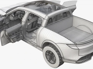 Porsche Taycan Pick-Up Truck Concept 3D Model