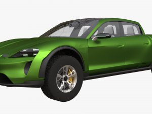 Porsche Taycan Pick-Up Truck Concept green 3Dモデル