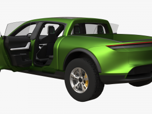 Porsche Taycan Pick-Up Truck Concept green 3Dモデル