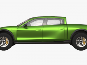 Porsche Taycan Pick-Up Truck Concept green 3Dモデル