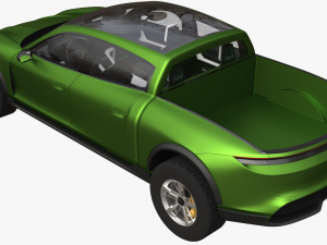 Porsche Taycan Pick-Up Truck Concept green 3Dモデル