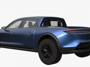 Porsche Taycan Pick-Up Truck Concept blue 3D Model