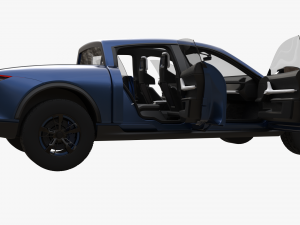 Porsche Taycan Pick-Up Truck Concept blue 3D Model