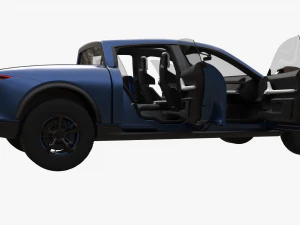 Porsche Taycan Pick-Up Truck Concept blue 3D Model