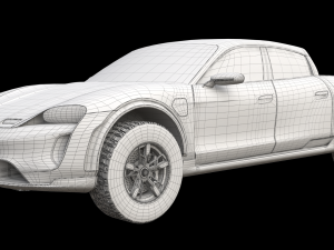 Porsche Taycan Pick-Up Truck Concept blue 3D Model
