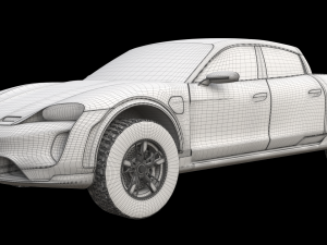 Porsche Taycan Pick-Up Truck Concept blue 3D Model