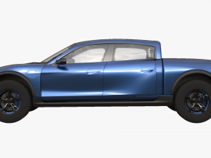 Porsche Taycan Pick-Up Truck Concept blue 3D Model