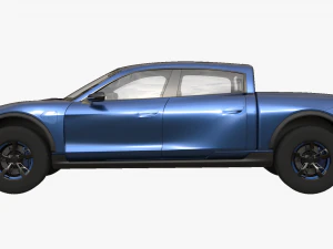 Porsche Taycan Pick-Up Truck Concept blue 3D Model