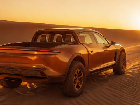Porsche Taycan Pick-Up Truck Concept red 3D 模型