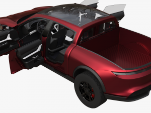 Porsche Taycan Pick-Up Truck Concept red 3D 模型