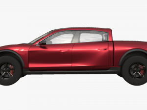 Porsche Taycan Pick-Up Truck Concept red 3D 模型