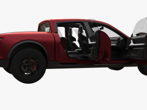 Porsche Taycan Pick-Up Truck Concept red 3D 模型