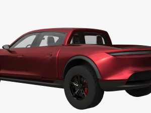 Porsche Taycan Pick-Up Truck Concept red 3D 模型