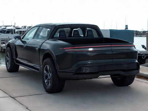 Porsche Taycan Pick-Up Truck Concept black Modelo 3D