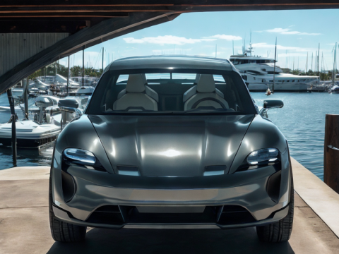 Porsche Taycan Pick-Up Truck Concept black Modelo 3D