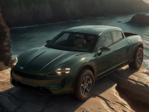 Porsche Taycan Pick-Up Truck Concept black Modelo 3D