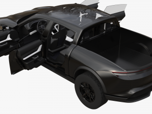 Porsche Taycan Pick-Up Truck Concept black Modelo 3D