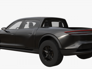 Porsche Taycan Pick-Up Truck Concept black Modelo 3D