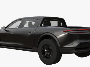 Porsche Taycan Pick-Up Truck Concept black 3D Model