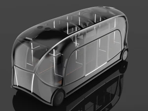 Self-driving city bus concept Orangery 3D Model