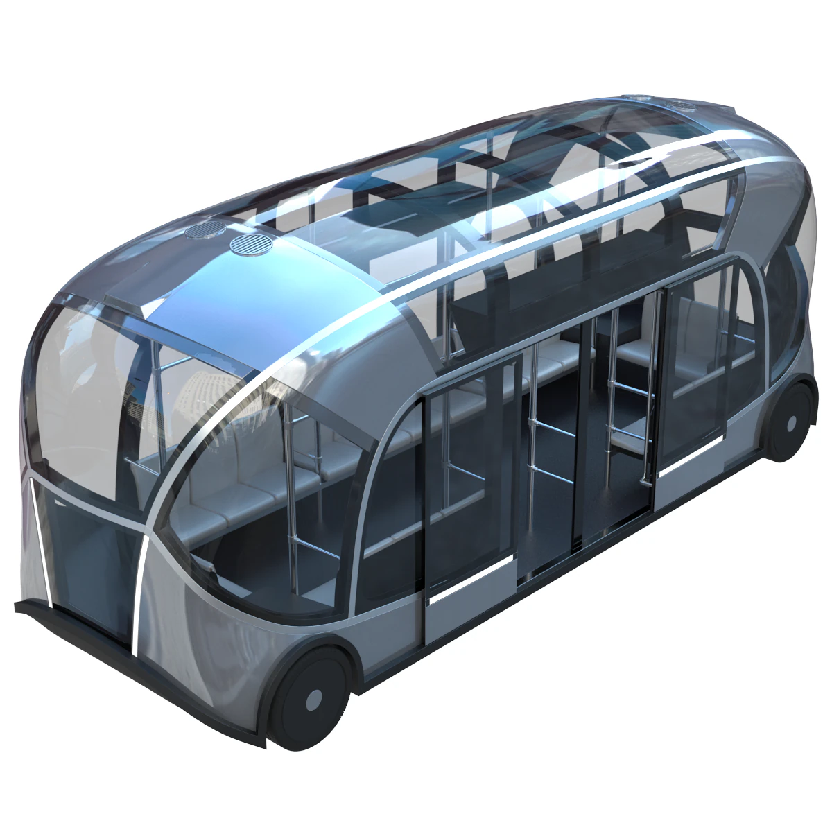 Self-driving city bus 3D Model .c4d .max .obj .3ds .fbx .stl .blend 