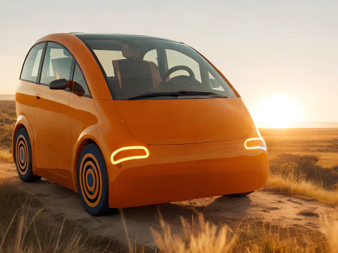 Piccola auto elettrica Peripeteia solare Modello 3D