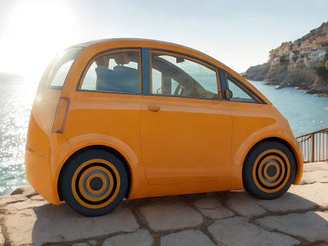 Tiny electric car Peripeteia solar 3D Model