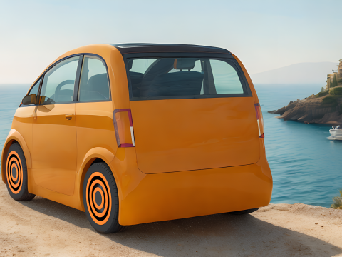 Tiny electric car Peripeteia solar 3D Model