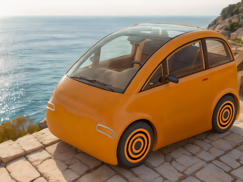 Tiny electric car Peripeteia solar 3D Model